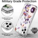 ICEDIO for iPhone 11 Pro Max Case with Screen Protector,Clear Acrylic Cover with Fashionable Designs for Girls Women,Slim Fit Protective Phone Cover Elegant Flowers