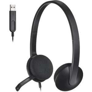 Logitech USB Headset H340, Stereo, USB Headset for Windows and Mac - Black ((Pack of 1))