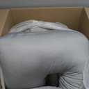 Momcozy Pregnancy Pillows with Cooling Cover, U-Shaped Full Body Maternity Pillow for Side Sleepers 57 Inch - Support for Back, Hip, Belly, Legs for Pregnant Women (Grey- Cooling Fabric)