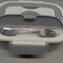 Heated Lunch Box for Men&Women - 80W Electric Lunch Box for Adults with Dual 1.5L 304 Stainless Steel Containers Fast Heating Portable Food Warmer for Car&Truck Travel lonchera electrica (Gray)