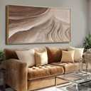 Earth Tone Abstract Wood Frame Wall Art Living Room Decor 24x48 Inch