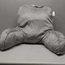 Reading Pillow for Sitting in Bed Adult,Back Pillow for Bed Sitting Up,Backrest Back Support Chair Pillow, College Dorm Essentials for Girls and Boys, Velvet Grey Large