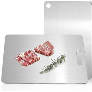 Katuchef Titanium Cutting Boards for Kitchen 100% Pure Ti Katu chef Titanium Cutting Board set Double Sided Non Toxic Titanware Chopping Board,Durable Dishwasher Safe Cutting Boards(2 Pieces, XL, L)