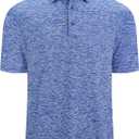 Alex Vando Mens Golf Shirt Moisture Wicking Quick-Dry Short Sleeve Casual Polo Shirts for Men, Blue, XL