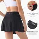 Cosmolle Womens Tennis Skirts High Waisted Tummy Control Pleated Golf Skorts with Shorts Pockets for Workout, Pickleball (Black, M)