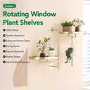 Rotating Window Shelves for Multiple Plants Indoor,2-tier Metal Corner golden Plant Stand Holder Floating Hanger Shelf for WallWindows Sill Gifts for Planter Lover to Enhance Home Decor