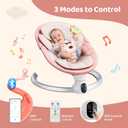 Baby Swing for Infants - Electric Baby Rocker with Exclusive App Function, Upgraded 5 Point Harness, Bluetooth Support, 10 Preset Lullabies and 5 Speeds, Portable Swing for Baby Boy GirlPink