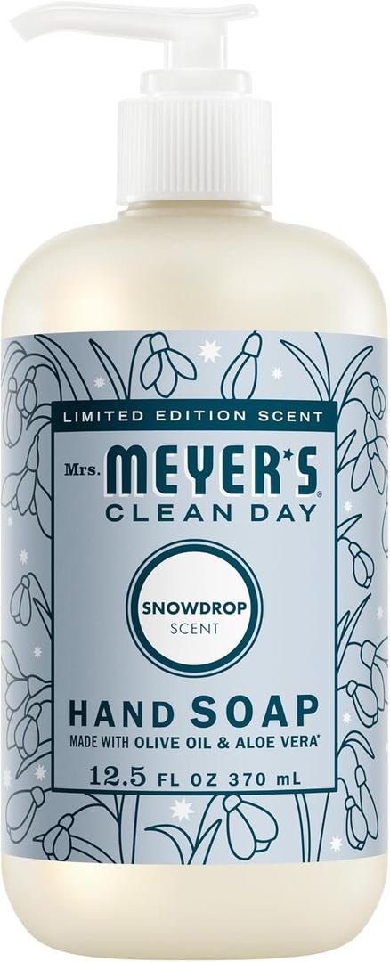 MRS. MEYER'S CLEAN DAY Hand Soap, Snowdrop Scent, 12.5 Fl Oz Bottle, 2 Pack