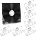 Kalami 6 Pack Vinyl Record Holder Wall Mount No Drill, Self Adhesive Acrylic Record Shelf Display Racks for LP Album Covers CD Book Pictures