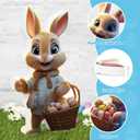 Easter Decorations for Home, Bunny Decorations Spring Home Decor,6 pcs Wooden Easter Bunny Table Sign