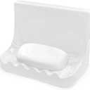 White Vintage Wall-Mounted Ceramic Soap Dish for Shower Wall Retro Ceramic Soap Holder Porcelain Soap Tray for Home Bathtub Bathroom Shower Accessories