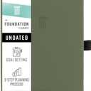 AT-A-GLANCE Foundation Goal Setting Planner, Undated Weekly & Monthly Journal, Track Progress, Create Habits, 5-3/ 4" x 8-1/ 4", Green