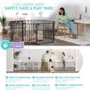 Regalo Safety 192" Super Wide Baby Gate & Play Yard, 2-in-1 Convertible Extra Wide Safety Barrier, Hardware Mounted for Toddlers & Pets, Tested & Safe for 30 Years, American Designed & Owned, Black