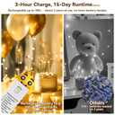 2 x ZSJWL Rechargeable Fairy Lights with DIY Timer & 8 Modes, 2 Pack 16FT 50LED String Lights Battery Operated Indoor, Twinkle mini Lights for Bedroom Christmas Wedding Centerpiece Decor (Warm White)