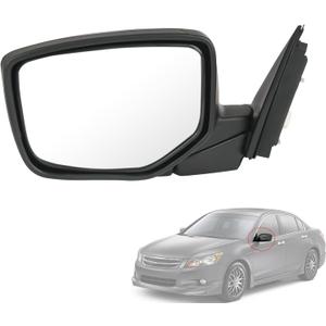 Door Mirror Left Driver Side Replacement For Honda Accord Sedan 2008-2012, Replace HO1320230 Black 3PINS