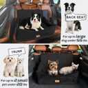 JOEJOY Dog Car Seat for Medium/Large Dogs - Reversible Dual-Sided Travel Dog Car Bed with Memory Foam, Washable Pet Booster Seat for Dogs up to 55 lbs or 2 Small Dogs, 2 Safety Leashes, Black