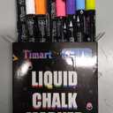 Timart Extra Fine Tip Chalk Markers (8 Pack 1mm Point), Liquid Chalk Pens - Dry Erase Marker Pens for Blackboard, Chalkboards, Windows, Glass, Bistro, Cars, Signs, Chalkboard Labels Included