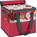 Christmas Ornament Storage Box with Adjustable Dividers Zippered Top Stores up to 64 Holiday Ornaments (3 Inch) Xmas Ball Decorations Organizer Storage Container Bin