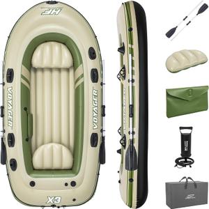 Bestway Hydro-Force Inflatable Raft Set | Inflatable Boat for Kids and Adults | Great for Ponds, Lakes, Rivers (3-Person Voyager)