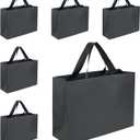 Xloey Black Gift Bags with Handles,6 Pcs 12.6"x4"x8.7" Black Gift Bag,Paper Shopping Bags with Ribbon Handles,for Merchandise Business,Retail,Valentine's Day, Birthday,Wedding,Christmas,Party
