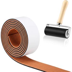 Boat Flooring EVA Foam Self-Adhesive with Flooring Roller, 98.4 x 2.3 Inch Faux Teak Marine Decking Sheet Traction Pad for Jon Boats Yacht Rv Floor