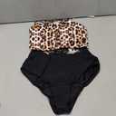 ZAFUL Women High Waisted Bikini Set Two Piece Tummy Control Wrap Swimsuit Lace Up Bathing Suit (Medium, 1-leopard)