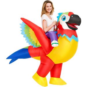 KOOY Inflatable Parrot Costume Adult Parrot Blow Up Costume For Funny Halloween Party Ride On Inflatable Costumes For Men Women, Blow Up Costume For Adults
