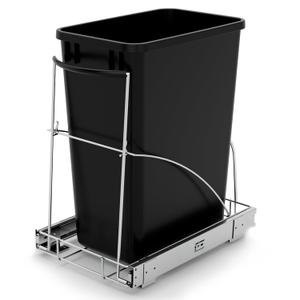 Tanamu Pull Out Trash Can Under CabinetUnder Sink Slide Out Garbage for KitchenRequires 13" W X 18" D Minimum CabinetsChrome Adjustable for 7-10 Gallon Trash Can