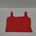 Artfish Women's Sleeveless Strappy Tank Square Neck Double Layer Workout Fitness Casual Basic Crop Tops (Medium, Red)