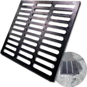 Cast Iron Drain Grate, 24x24 Outdoor Drain Cover, B Class Replacement Sewer Grate, Durable Heavy Duty Channel Grate, Black Square Drainage Grate for Driveway, Concrete, Yard, Garage Cast Iron Drain Grate, 24x24 Outdoor Drain Cover, B Class Replacement Sewer Grate, Durable Heavy Duty Channel Grate, Black Square Drainage Grate for Driveway, Concrete, Yard, Garage