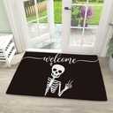 Welcome Mats Retro Funny Skeleton Indoor Front Door Mats for Home Entrance, Super Non-Slip Floor Mats for Home Entryway, Outdoor Welcome Mat, Easy Clean, 17x 30 inch, 2 Pack