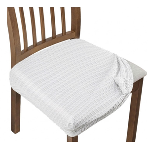 Adabana Seat Covers for Dining Room Chairs Set of 6, Removable Washable Chair Covers Seat Slipcover Protector, White