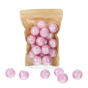 Demissle 20 Pcs 0.53 oz Bath Bombs Bath Fizzies Mini Bath Balls for Women Relaxing Refreshing Bath Bombs Gift Set with Glitter for Bubble Spa(Pink