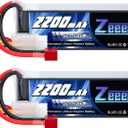 Zeee 3S LiPo Battery 2200mAh 11.1V 35C Soft Case Battery with T Connector for RC Airplane RC Quadcopter Helicopter Drone FPV (2 Pack)