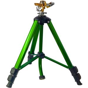 Impact Sprinkler on Tripod Base, Tripod Sprinklers with Brass Head, 360 Degree Large Area Irrigation with Extension Legs Flip Locks, Heavy Duty 3/4" Connector for Lawn Yard Garden