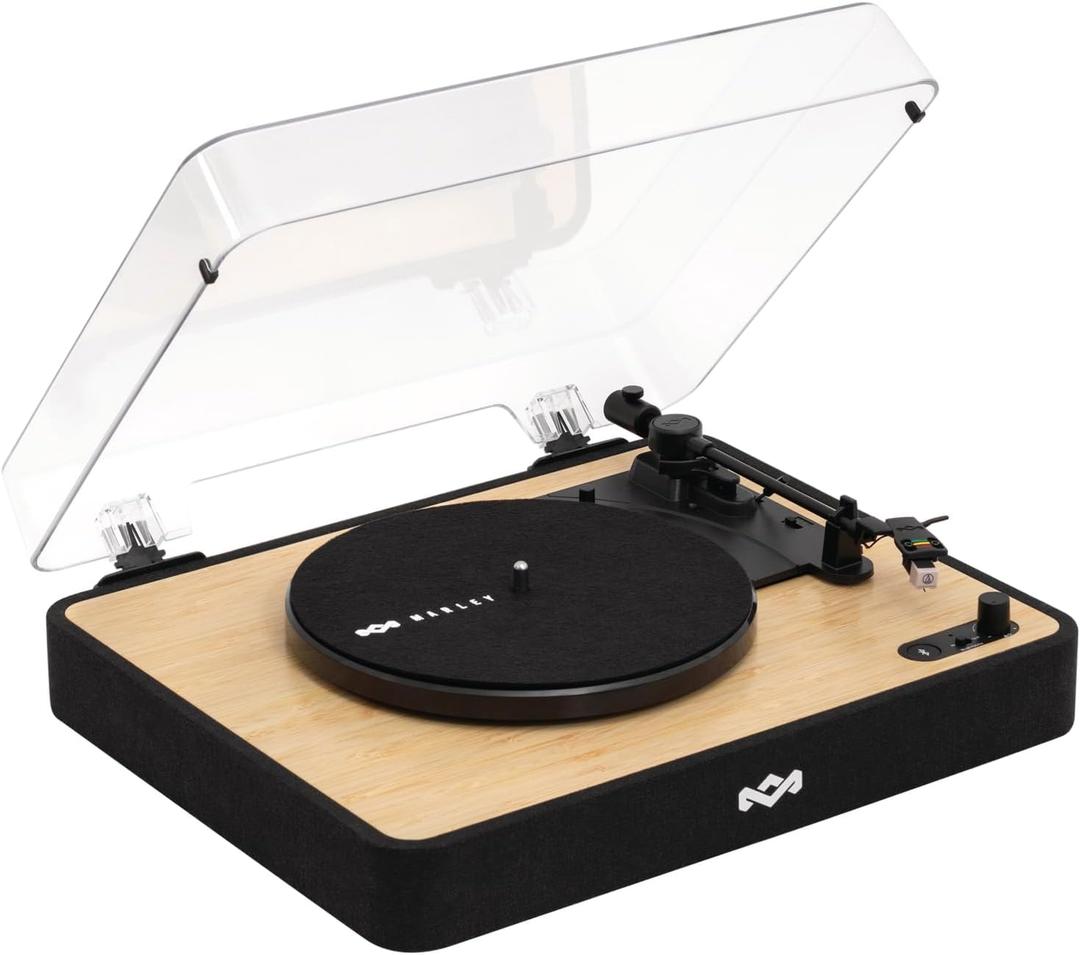 House of Marley Revolution Wireless Turntable - Bluetooth Record Player, 3-Speed Sustainably Made Vinyl Player, Easy Set Up Home Turntables for Vinyl Records with Dust Cover