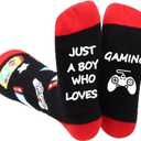 Novelty Gamers Socks Gifts For Christmas,Birthday,Video Game Gifts,Funny Saying Crew Socks for Men,Women and Teens (Black)
