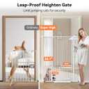 COMOMY 55.1" Extra Tall Pet Gate for Cats, Extra Wide Cat Gate with Adjustable Cat Door, Pressure Mounted Easy Walk Through Pet Gate with Door for Stairs, Doorways, Kitchen(White, 29.5-40.6")