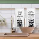 Funny Raccoon Hand Towels Set of 2, Raccoon Gifts for Women Lovers Hand Towels for Bathroom Decor, Funny Raccoons Bathroom Decor, 16x24 Inches