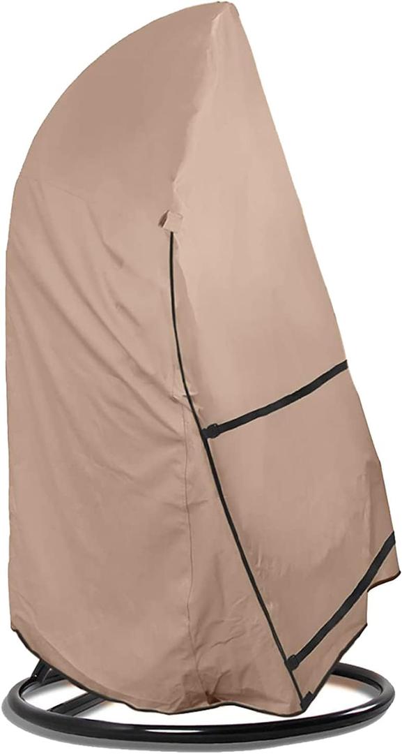 ULTCOVER Patio Hanging Egg Chair Cover - Waterproof Outdoor Single Seat Swing Egg Chair with Stand Cover 45W x 33D x 68H inches