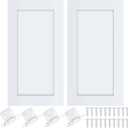 Cinnvoice 2 Pcs Pine Kitchen Cabinet Door Replacement with 4 Pcs Cabinet Hinges Wood Shaker Door Front Replacement for Kitchen, Bathroom, Vanity(White,11" W X 18" H)