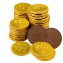 The Dreidel Company Hanukkah Chocolate Gelt, 48-Pack Mesh Bags of Milk Chocolate Coins, Kosher Certified Dairy, Dreidel and Menorah Design Chanukah Coins