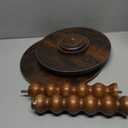 Round Side Table, Small Drink Table for Small Spaces, Modern Accent Nightstand with Solid Wood Leg for Living Room, Bedroom, Corners, and Office (Rustic Brown)