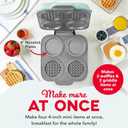 Dash MultiMaker Family Mini Maker System - Dual Ceramic Nonstick Cooking Surfaces - Built-In Cord Wrap - Makes 4-Inch Waffles - Aqua, 8 Plates