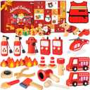 Fireman Role Play Set for Kids, Commodum Pretend Fire Fighter Toys, Christmas Advent Calendar - 24 Days Advent Calendar Countdown Gifts for Toddlers Boys Girls, Xmas Surprise Holiday Gifts Ages 3+