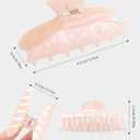 HAIMEIKANG 3 PCs Hair Bow and Acrylic Hair Claw Clips with Hair Scrunchies for Women and Girls, Strong Hold Non-slip Jaw Clips for Thick Thin Hair (Pink)