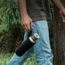 Outdoor 750ml Titanium Sports Bottle with Lid Flask Wide Mouth Water Bottle Canteen Drinking Bottle for Camping Cycling Hiking