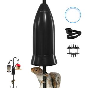Squirrel Baffle for Bird Feeder Pole,Installation Without Removing The Pole,Wrap Around Poles Protect Bird Feeder,Suitable for Shepherd Hooks,Not for Deck Hook