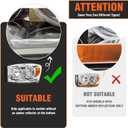 for 2006-2009 Dodge Ram Headlights Assembly for 2006-2008 Dodge Ram 1500, 2006-2009 Dodge Ram 2500/3500 Chrome Housing Amber Reflector Replacement Driver and Passenger Side