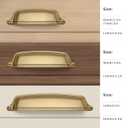 6 Pack 3 inch(76 mm) Brushed Brass Cabinet Cup Pulls Brushed Gold Drawer Pulls Kitchen Hardware Cabinet Handles Drawer Handles Knobs Cup Pull.